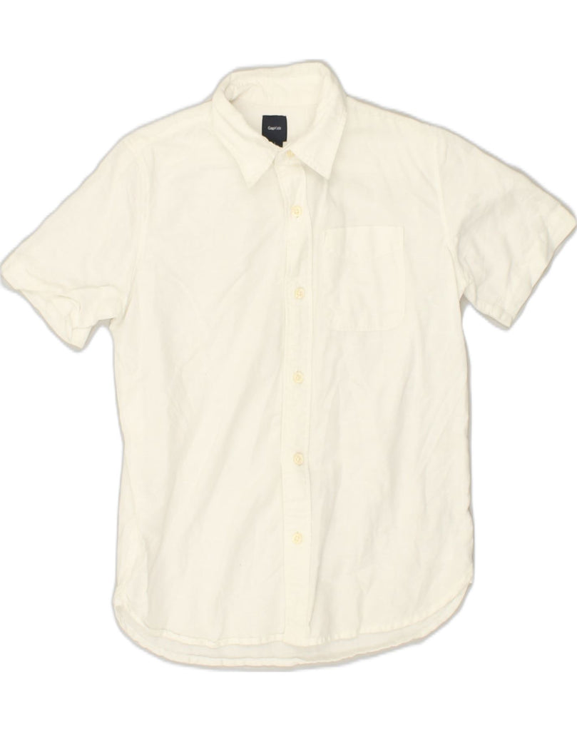 GAP Boys Short Sleeve Shirt 9-10 Years Large White Linen | Vintage Gap | Thrift | Second-Hand Gap | Used Clothing | Messina Hembry 