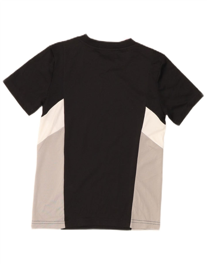 Adidas Boys Graphic T-Shirt Top 9-10 Years Black Colourblock Polyester