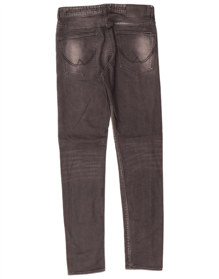 SUPERDRY Mens Slim Tapered Jeans W30 L32 Grey Cotton