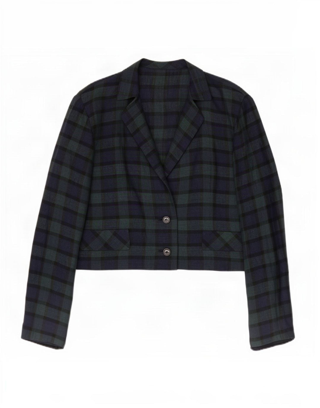 Vintage Womens 2 Button Blazer Jacket UK 14 Medium Green Check