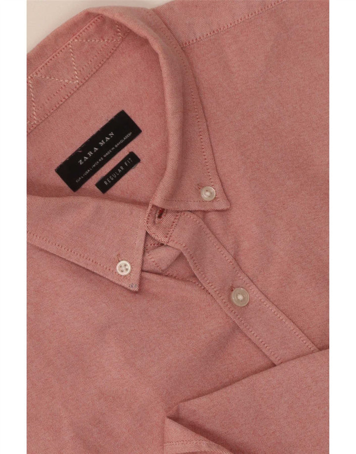 Zara Mens Regular Fit Shirt Large Pink