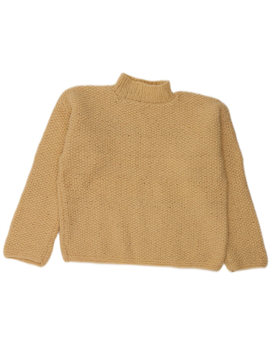 VINTAGE Womens Turtle Neck Jumper Sweater UK 16 Large Beige