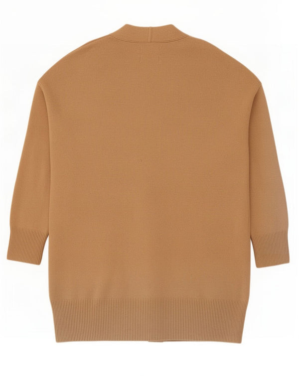 Massimo Dutti Womens 3/4 Sleeve Cardigan Sweater UK 10 Small Beige