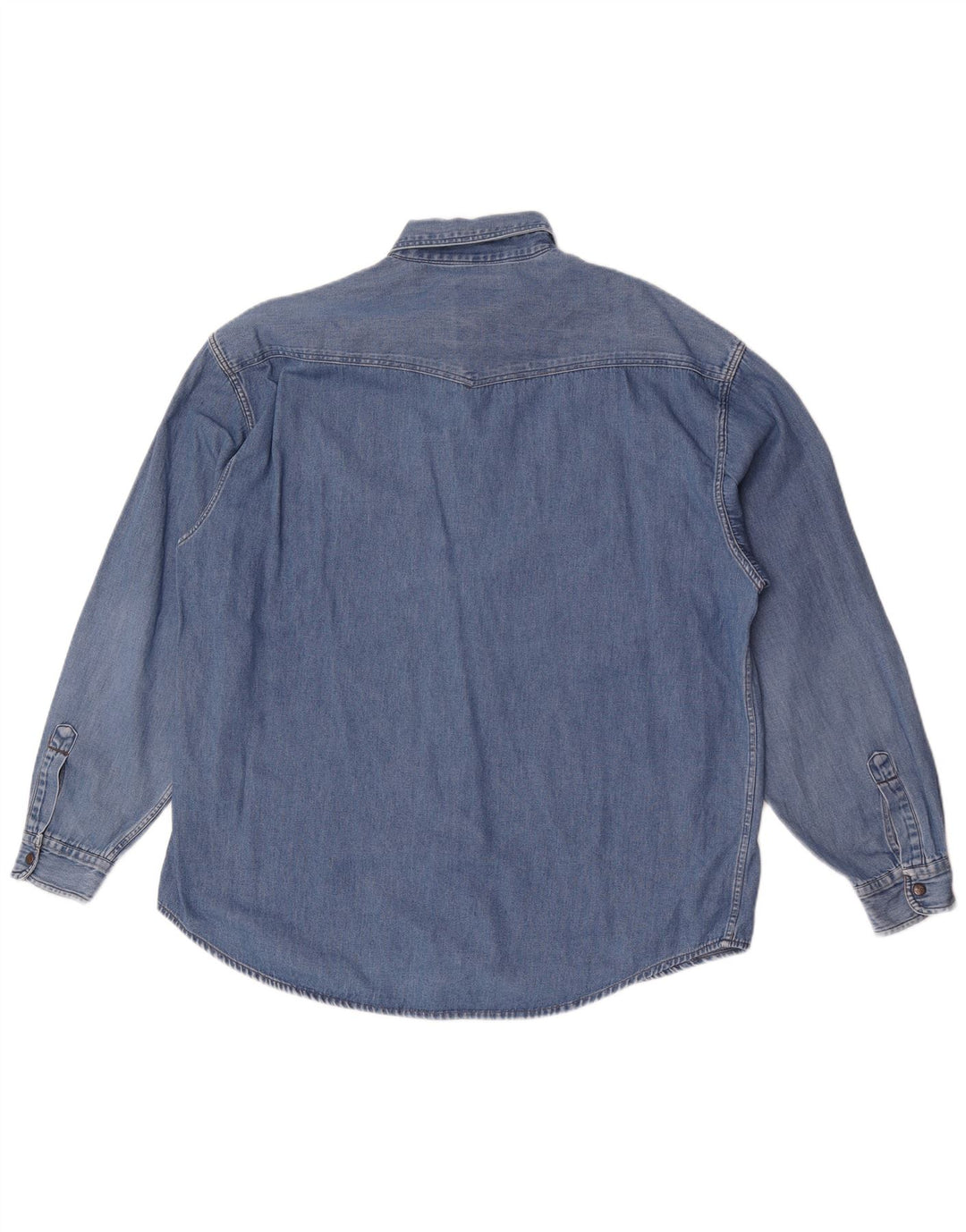 Vintage Mens Denim Shirt Large Blue Cotton