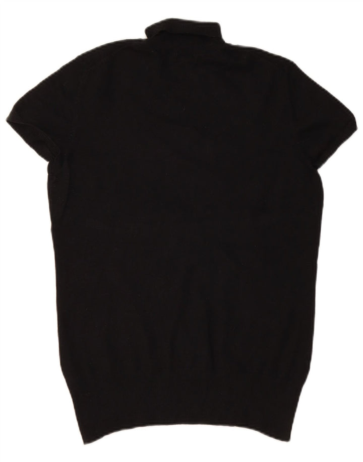 Massimo Dutti Womens Roll Neck Jumper Sweater UK 12 Medium Black