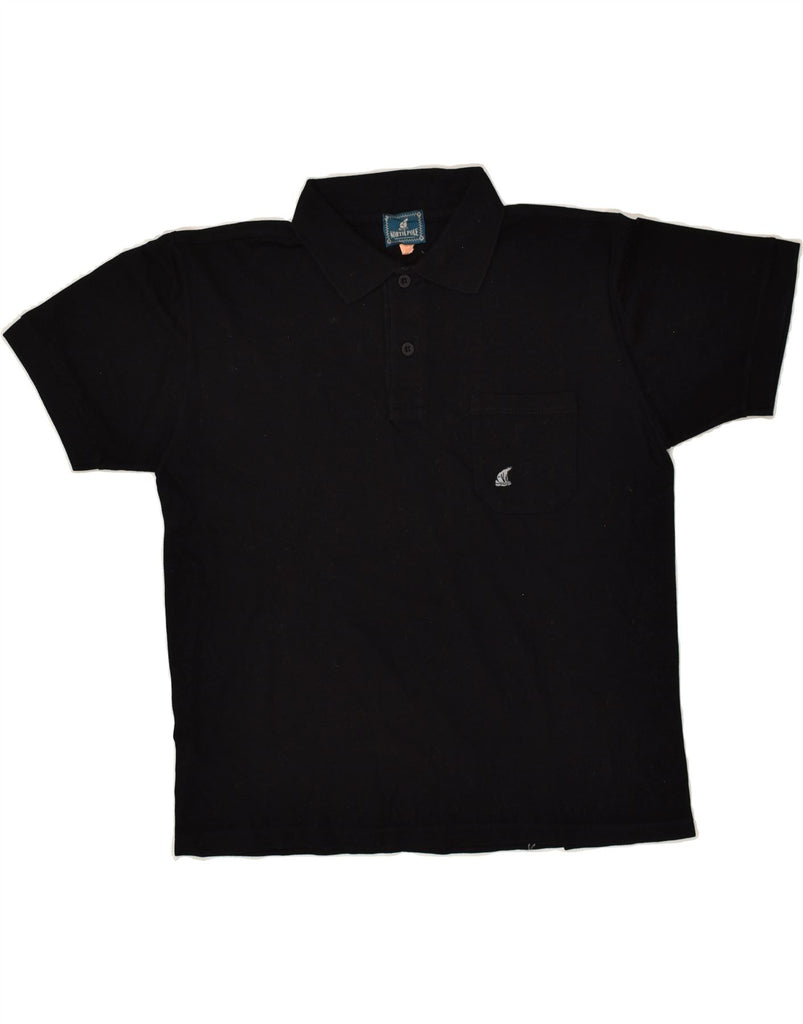 NORTH POLE Mens Polo Shirt Medium Black | Vintage North Pole | Thrift | Second-Hand North Pole | Used Clothing | Messina Hembry 