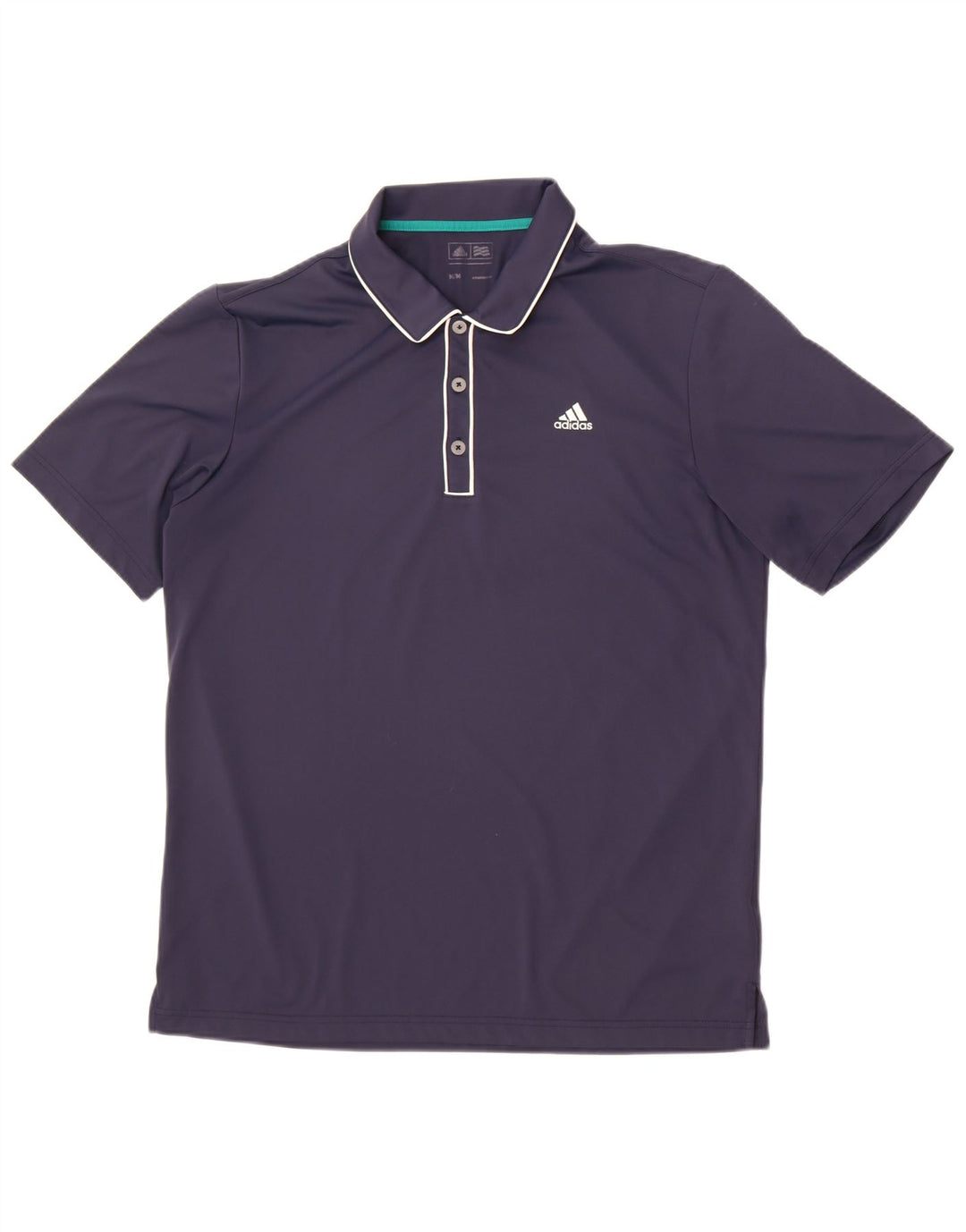 Adidas Mens Polo Shirt Medium Navy Blue Polyester