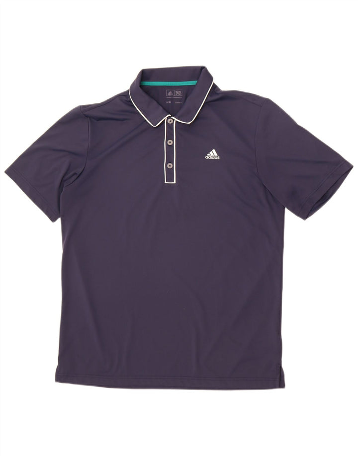 Adidas Mens Polo Shirt Medium Navy Blue Polyester