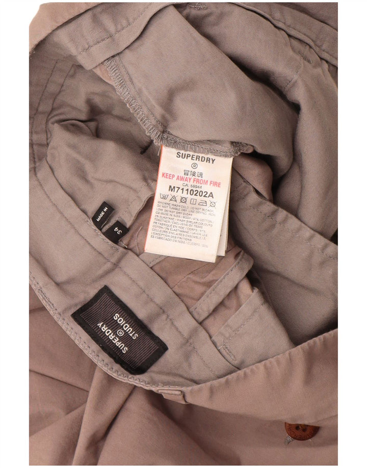 SUPERDRY Mens Chino Shorts W34 Large Brown Cotton