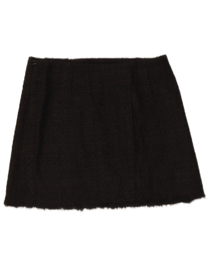 Zara Womens Mini Skirt Small W26  Black Check Acrylic