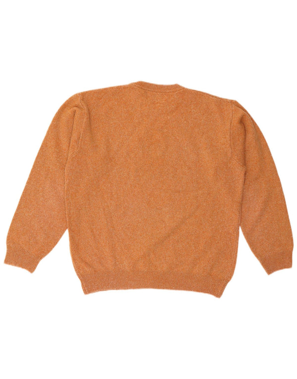 MARLBORO CLASSICS Mens Crew Neck Jumper Sweater Large Orange Wool