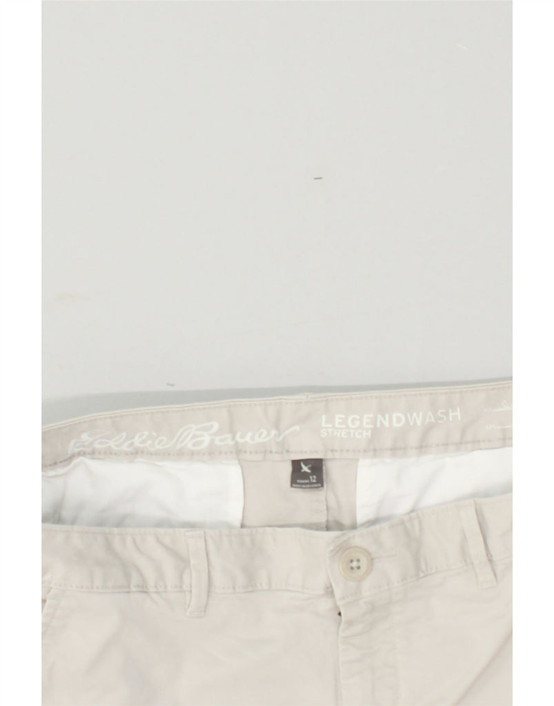 EDDIE BAUER Womens Chino Shorts US 12 Large W34  Grey Cotton | Vintage Eddie Bauer | Thrift | Second-Hand Eddie Bauer | Used Clothing | Messina Hembry 