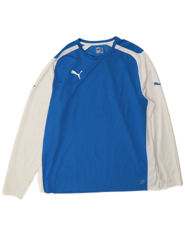 Puma Mens Top Long Sleeve 2XL Blue Colourblock