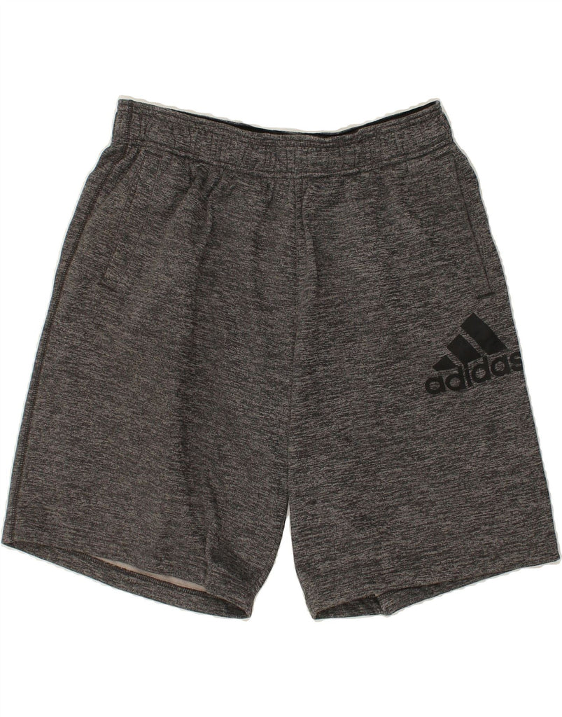 ADIDAS Mens Climawarm Sport Shorts Large Grey Pinstripe Polyester | Vintage Adidas | Thrift | Second-Hand Adidas | Used Clothing | Messina Hembry 