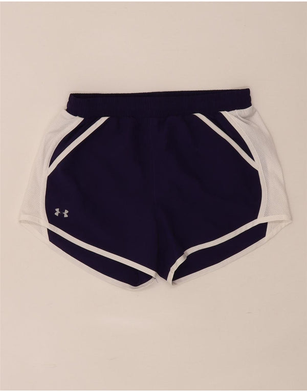 Under Armour Womens Heat Gear Sport Shorts UK 6 XS Purple Colourblock