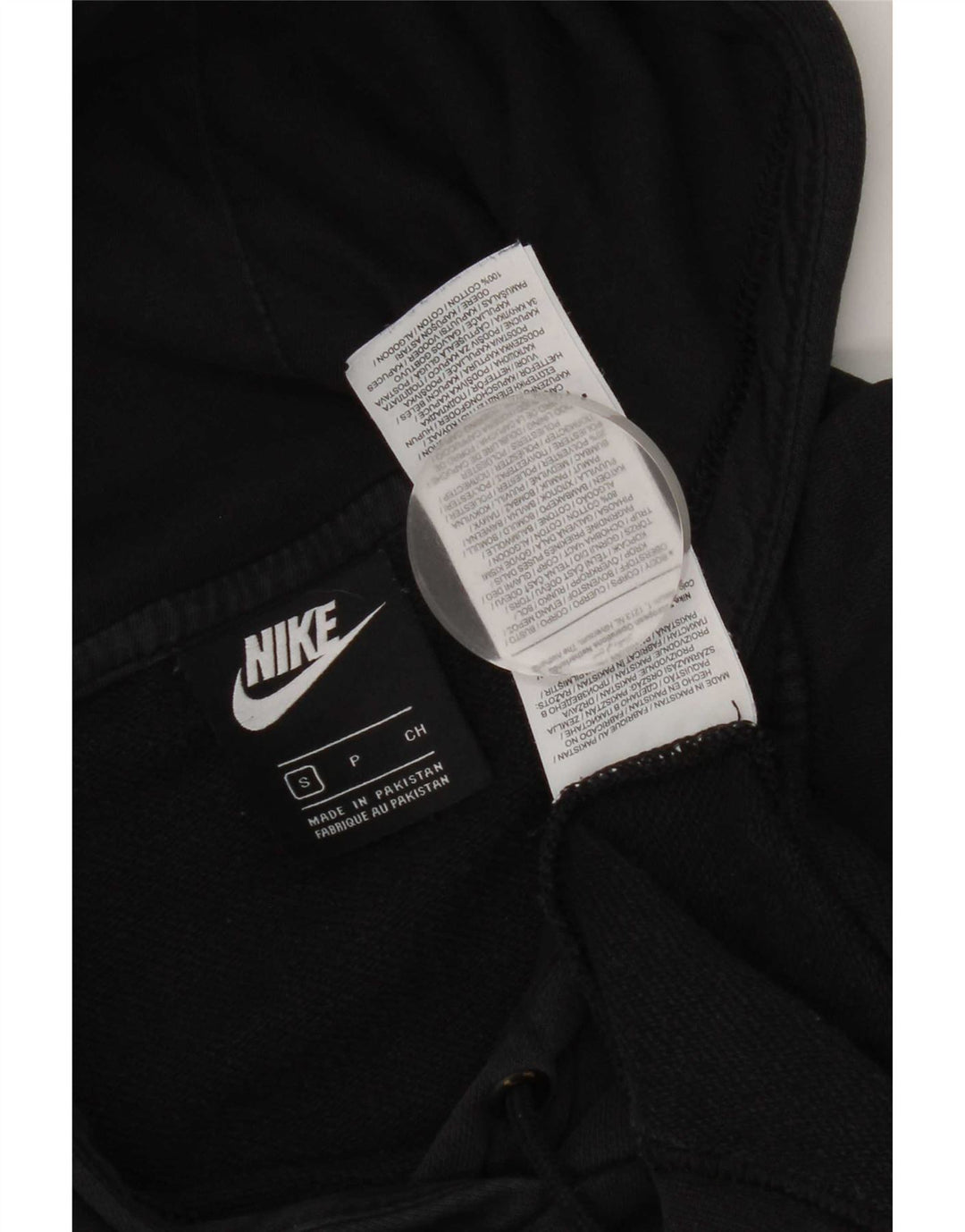 Nike Mens Graphic Hoodie Jumper Small Black Cotton