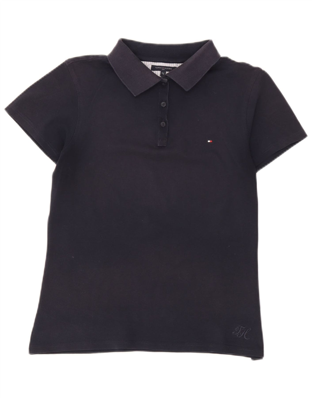 Tommy Hilfiger Womens Polo Shirt EU 40 Medium Navy Blue