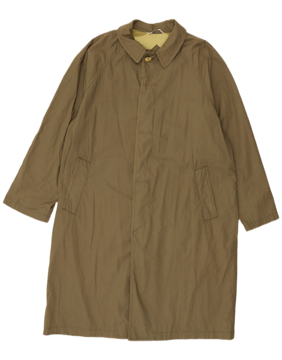 Stratos Mens Overcoat UK 40 Large Khaki Cotton