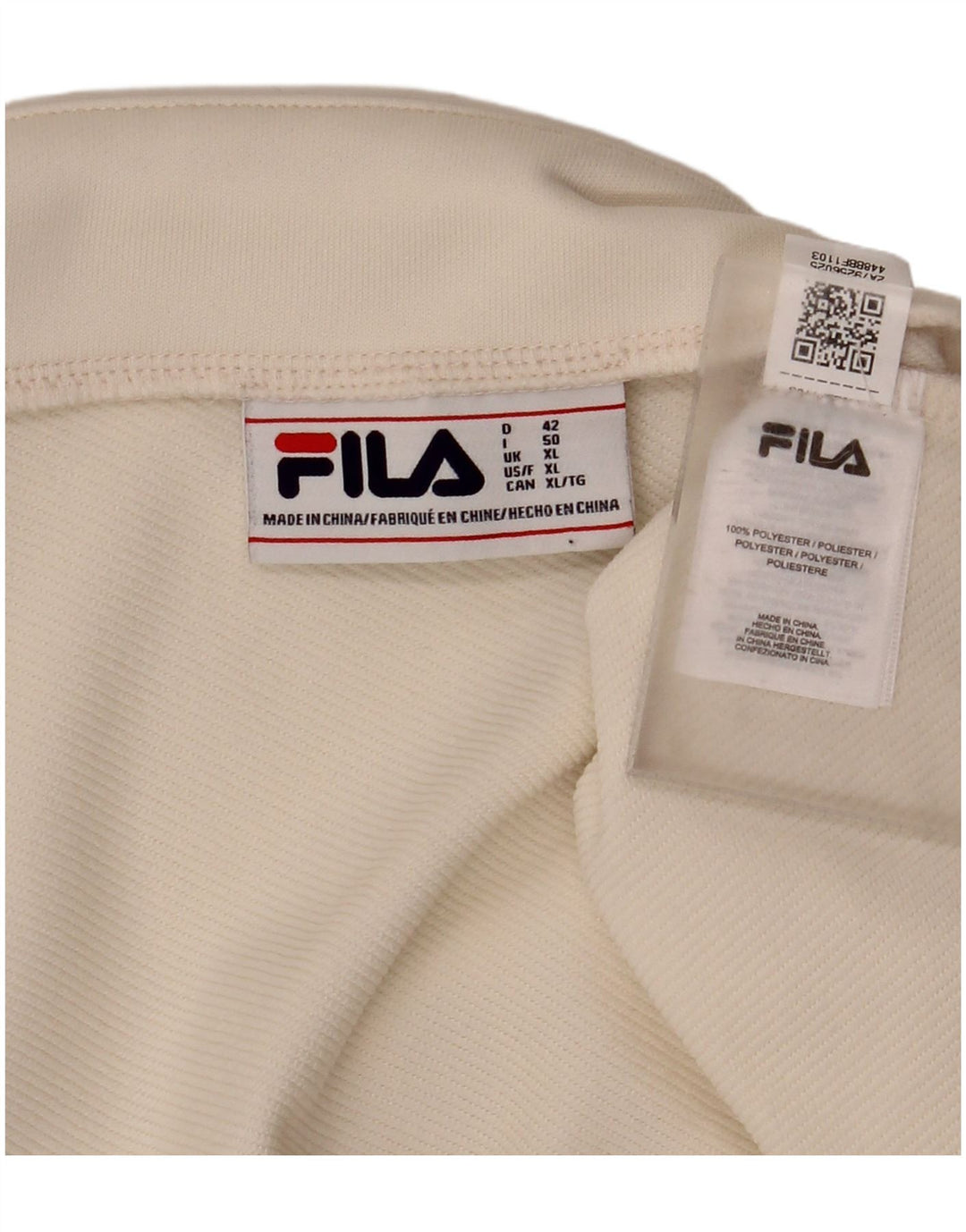 Fila Womens Mini Skirt XL W36 Off White Polyester
