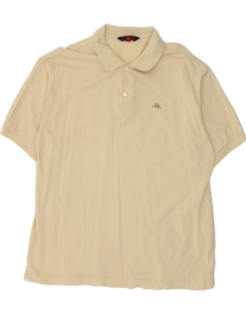 KAPPA Mens Polo Shirt 2XL Beige Cotton | Vintage Kappa | Thrift | Second-Hand Kappa | Used Clothing | Messina Hembry 