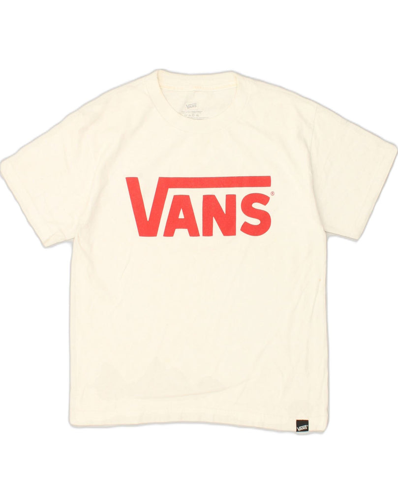 VANS Womens Graphic T-Shirt Top UK 14 Large White Cotton | Vintage Vans | Thrift | Second-Hand Vans | Used Clothing | Messina Hembry 