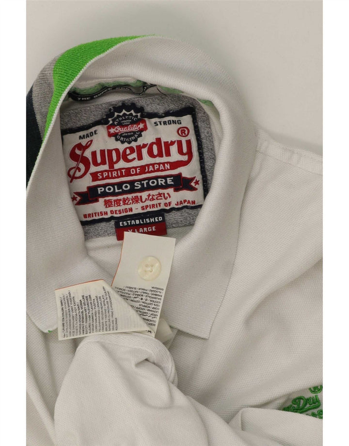Superdry Mens Polo Shirt XL White Cotton