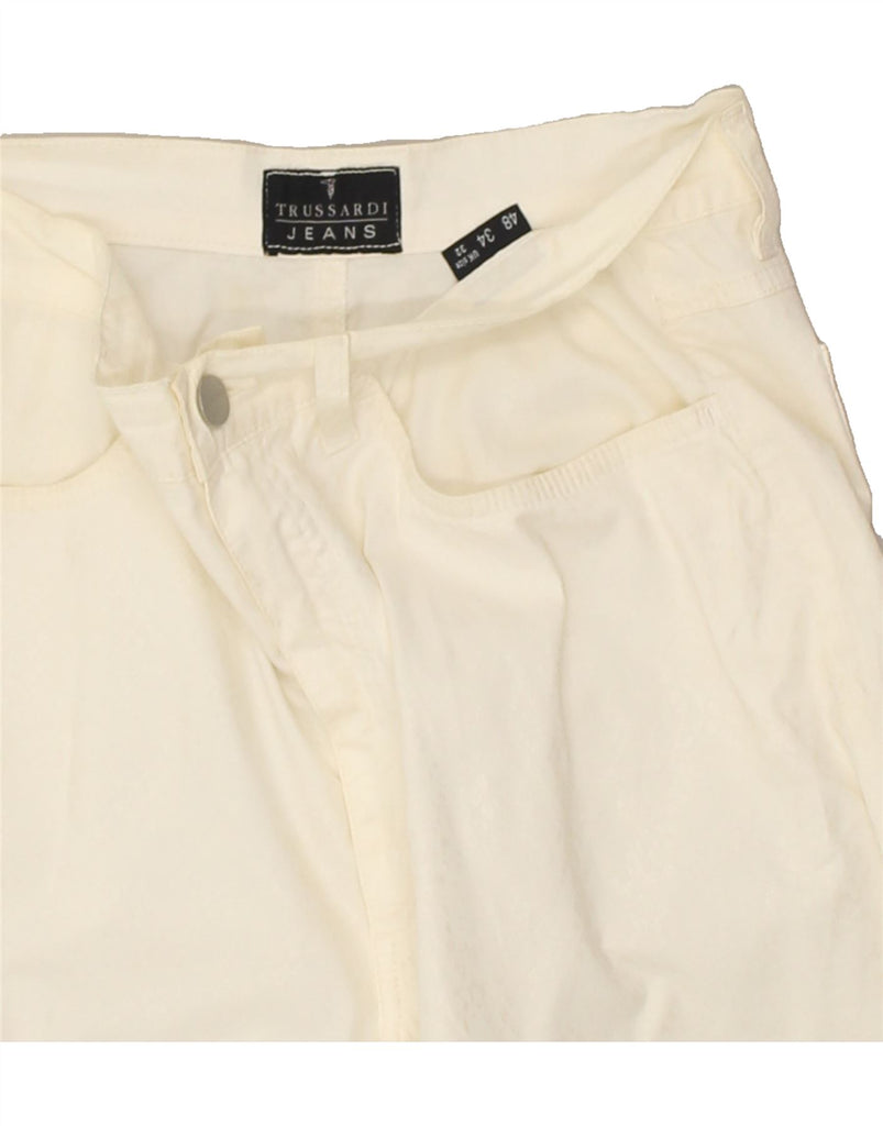 TRUSSARDI Womens Bermuda Shorts W32 Large White | Vintage Trussardi | Thrift | Second-Hand Trussardi | Used Clothing | Messina Hembry 