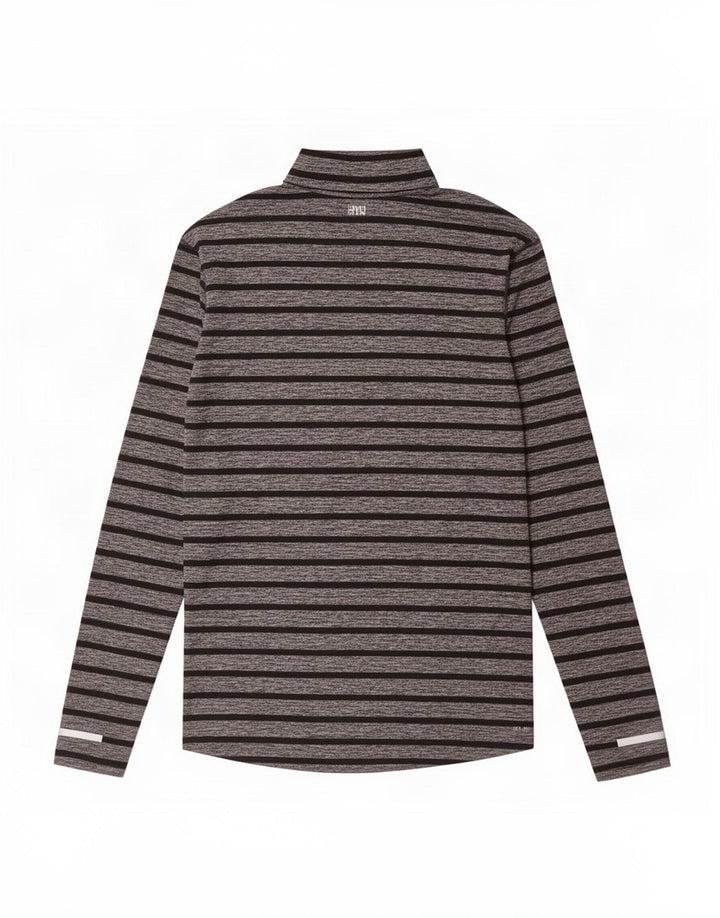 Nike Mens Dri Fit Zip Neck Pullover Tracksuit Top Large Grey Striped