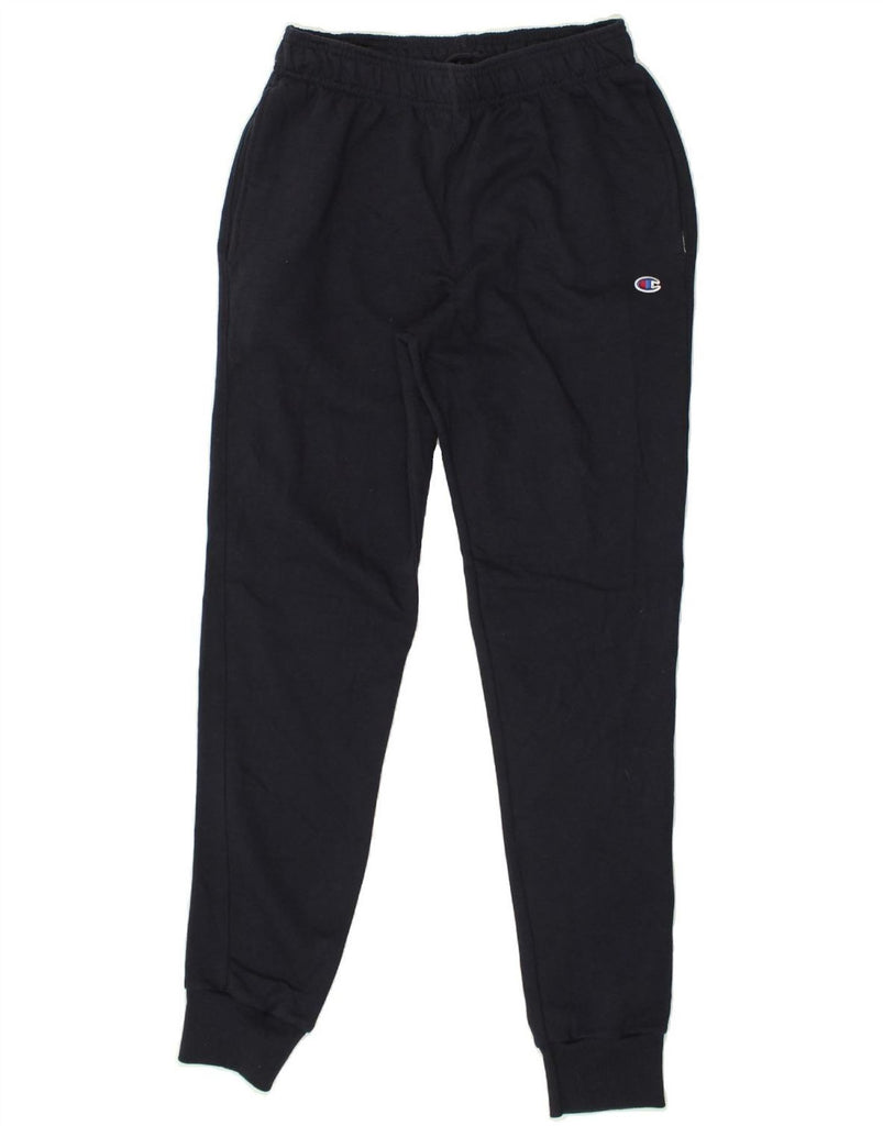 CHAMPION Mens Tracksuit Trousers Joggers Small Navy Blue Cotton | Vintage Champion | Thrift | Second-Hand Champion | Used Clothing | Messina Hembry 