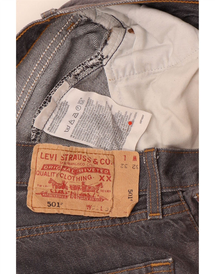 Levi's Mens 501 Straight Jeans W32 L32 Grey Cotton