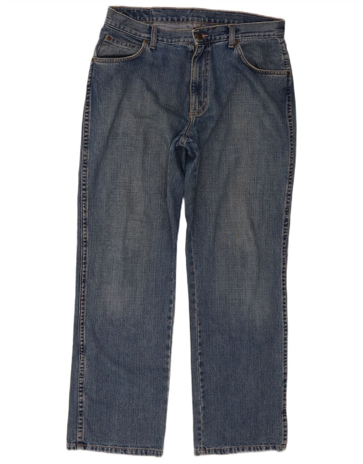 Wrangler Mens Regular Fit Straight Jeans W34 L30 Blue Cotton