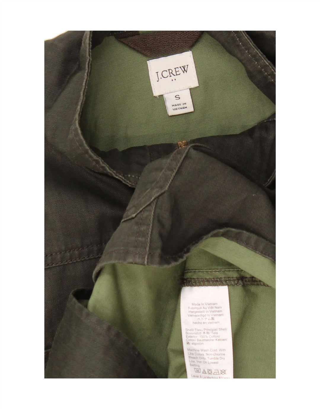 J. CREW Womens Utility Jacket UK 10 Small Khaki Cotton Vintage J. Crew and Second-Hand J. Crew from Messina Hembry 