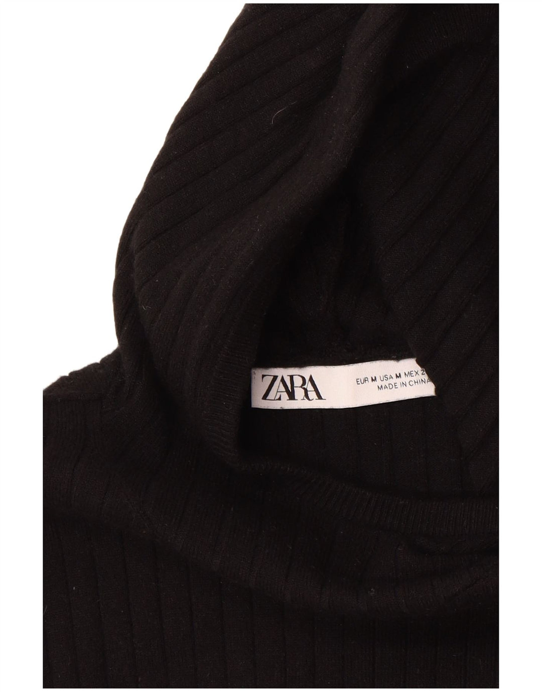 ZARA Womens Hooded Jumper Sweater UK 12 Medium Black Viscose