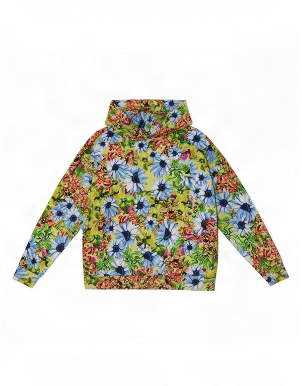 Desigual Womens Oversized Hoodie Jumper UK 14 Medium Multicoloured Floral