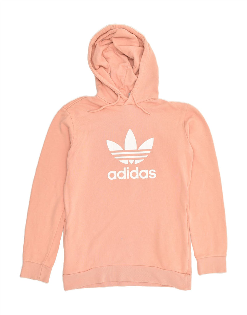 ADIDAS Womens Graphic Hoodie Jumper UK 10 Small Pink Cotton | Vintage Adidas | Thrift | Second-Hand Adidas | Used Clothing | Messina Hembry 