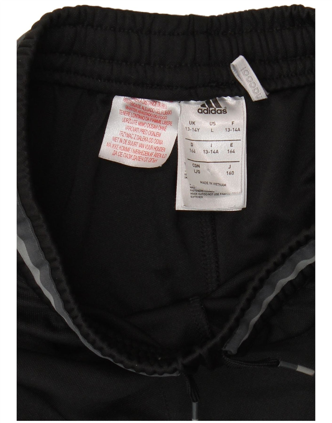 ADIDAS Boys Olympique Lyonnais Tracksuit Trousers 13-14 Years Black