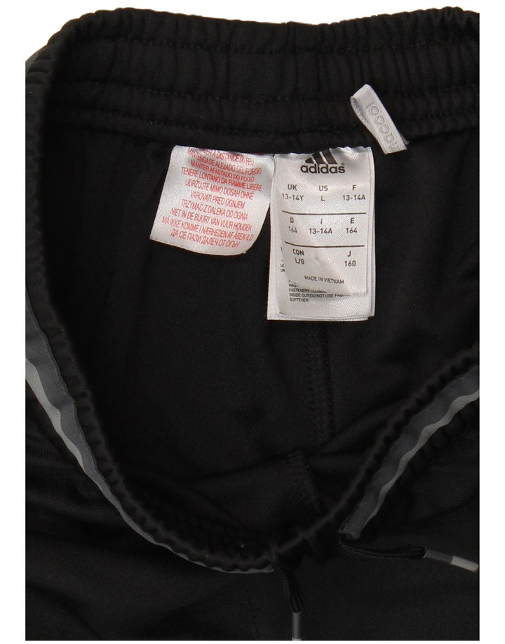 ADIDAS Boys Olympique Lyonnais Tracksuit Trousers 13-14 Years Black