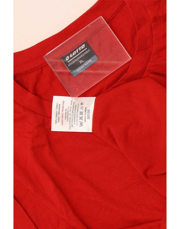 Lotto Mens T-Shirt Top XL Red Cotton