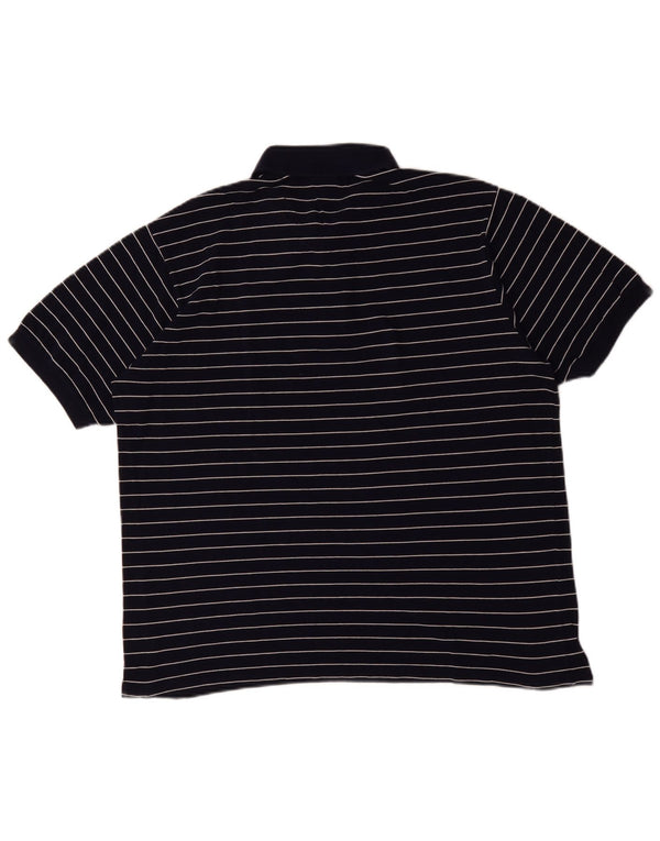 Lacoste Mens Polo Shirt Size 7 2XL Navy Blue Striped