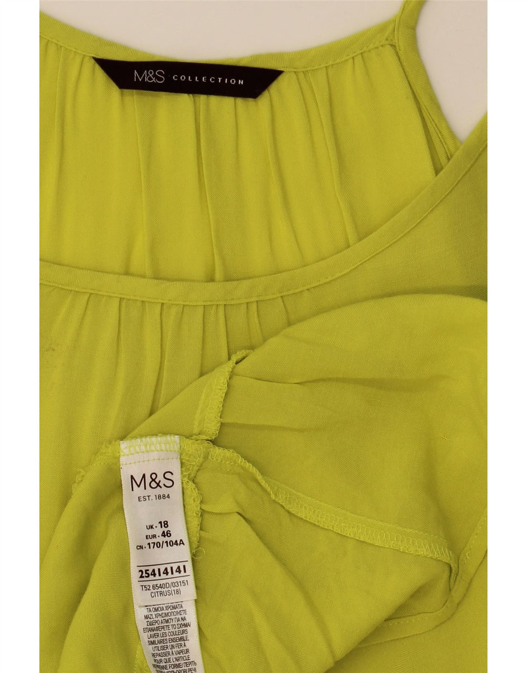 MARKS & SPENCER Womens Oversized Tent Dress UK 16 Large Yellow Viscose