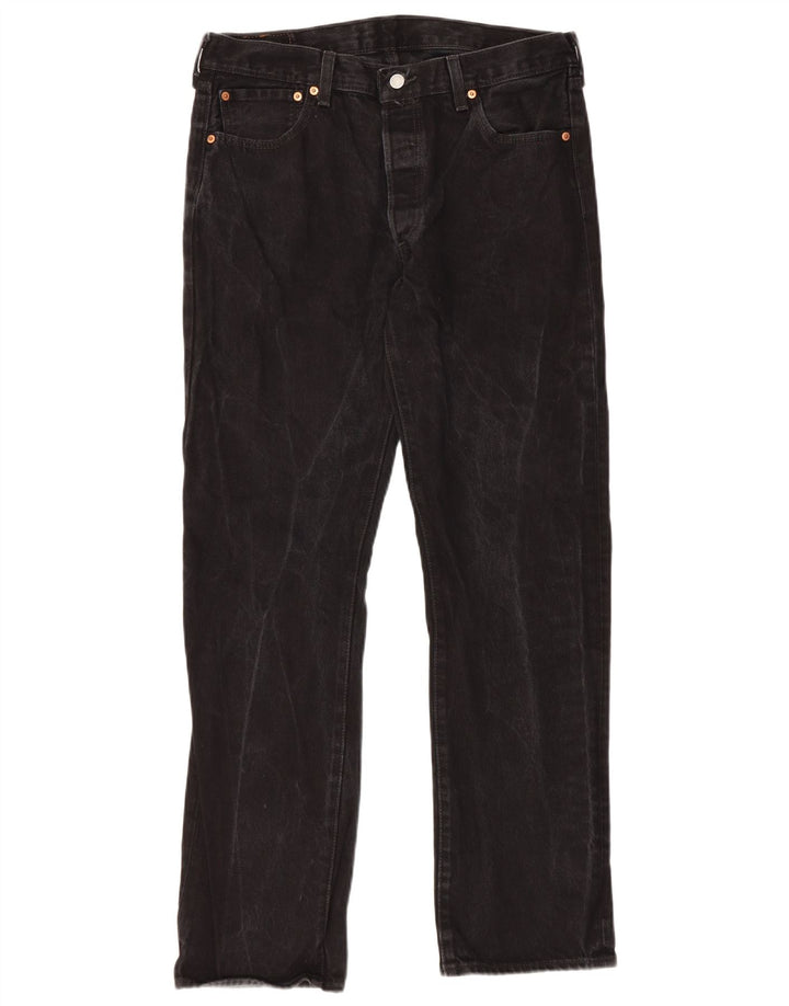 Levi's Mens 501 Straight Jeans W34 L32 Black Cotton
