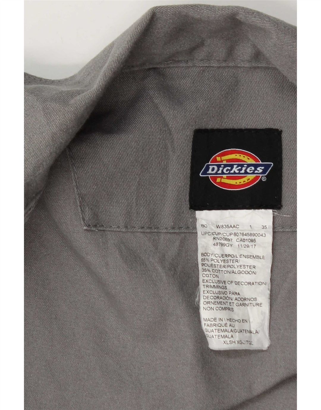 Dickies Mens Workwear Jumpsuit XL Grey Polyester