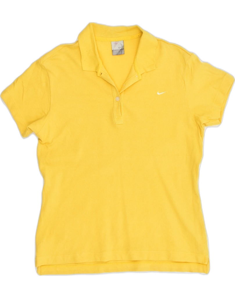 NIKE Girls Polo Shirt 8-9 Years Medium Yellow Cotton | Vintage Nike | Thrift | Second-Hand Nike | Used Clothing | Messina Hembry 