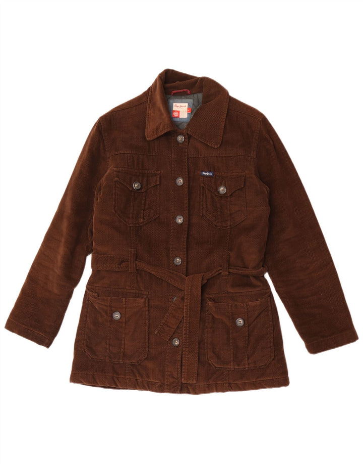 PEPE Jeans Womens Utility Jacket UK 14 Medium Brown Cotton