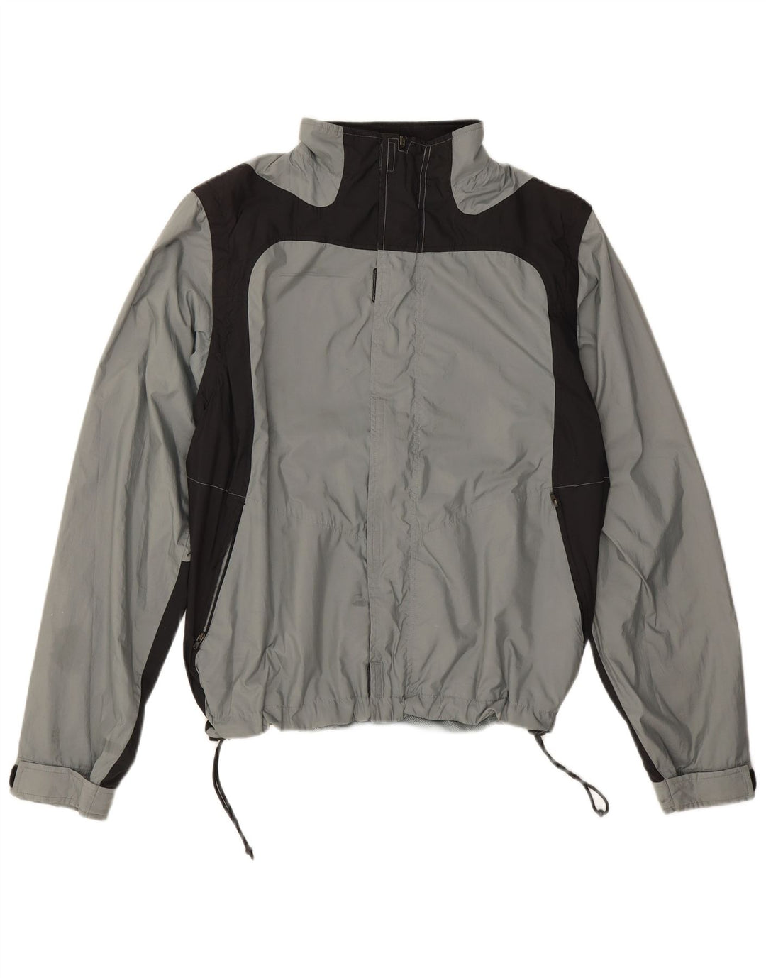Adidas Mens Rain Jacket UK 40 Large Grey Colourblock Polyester