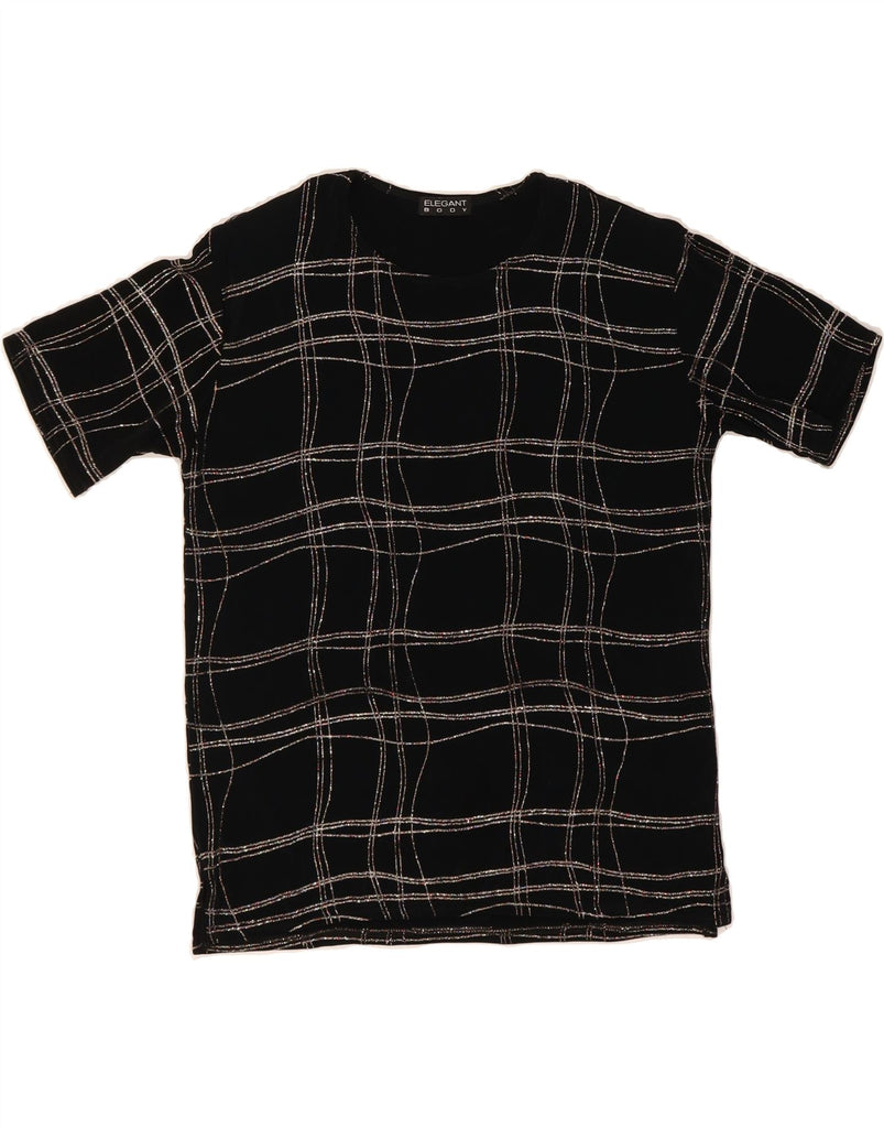 VINTAGE Womens T-Shirt Top UK 16 Large Black Geometric Vintage Vintage and Second-Hand Vintage from Messina Hembry 