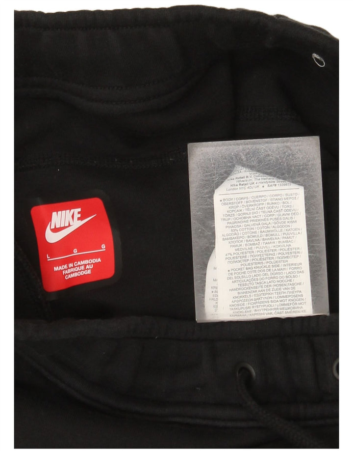 Nike Mens Tracksuit Trousers Joggers Large Black Cotton