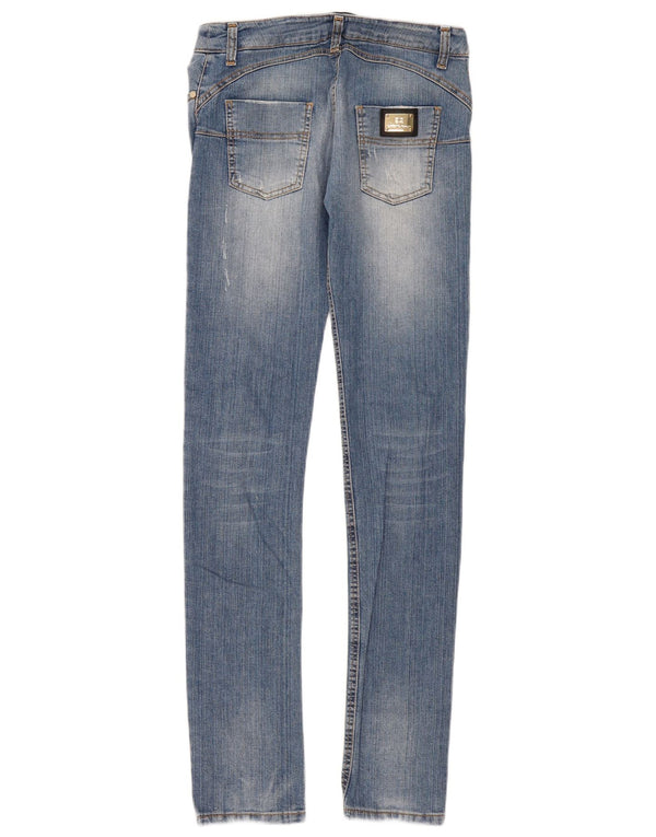 Elisabetta Franchi Womens Distressed Skinny Jeans W29 L35 Blue Cotton