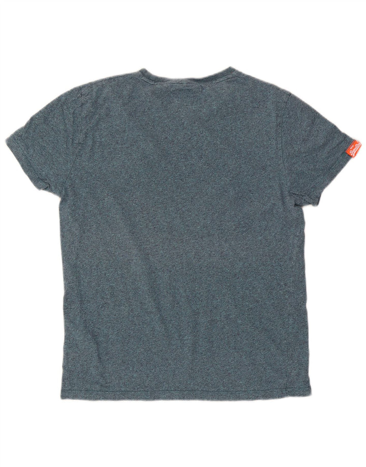 Superdry Mens T-Shirt Top Medium Blue Cotton