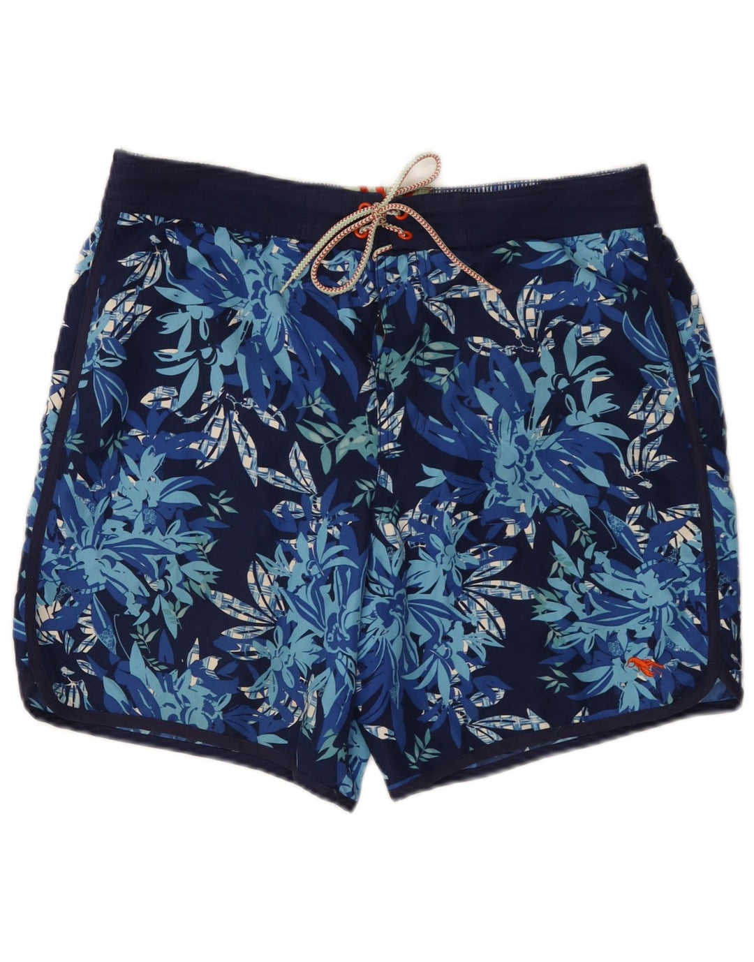 Ted Baker Mens Swimming Shorts Size 4 Large Navy Blue Floral Polyester